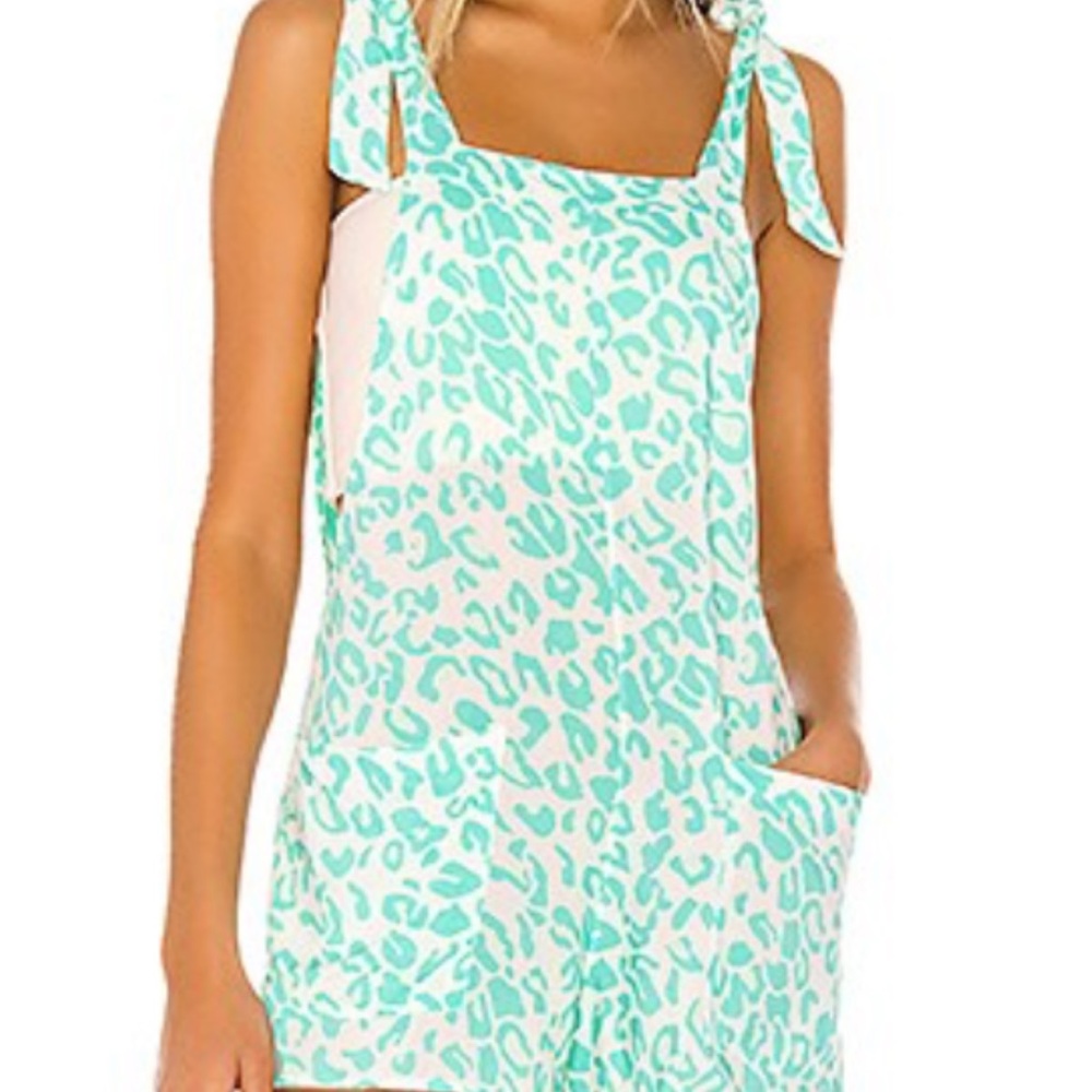 Mint Green Leopard Print Romper